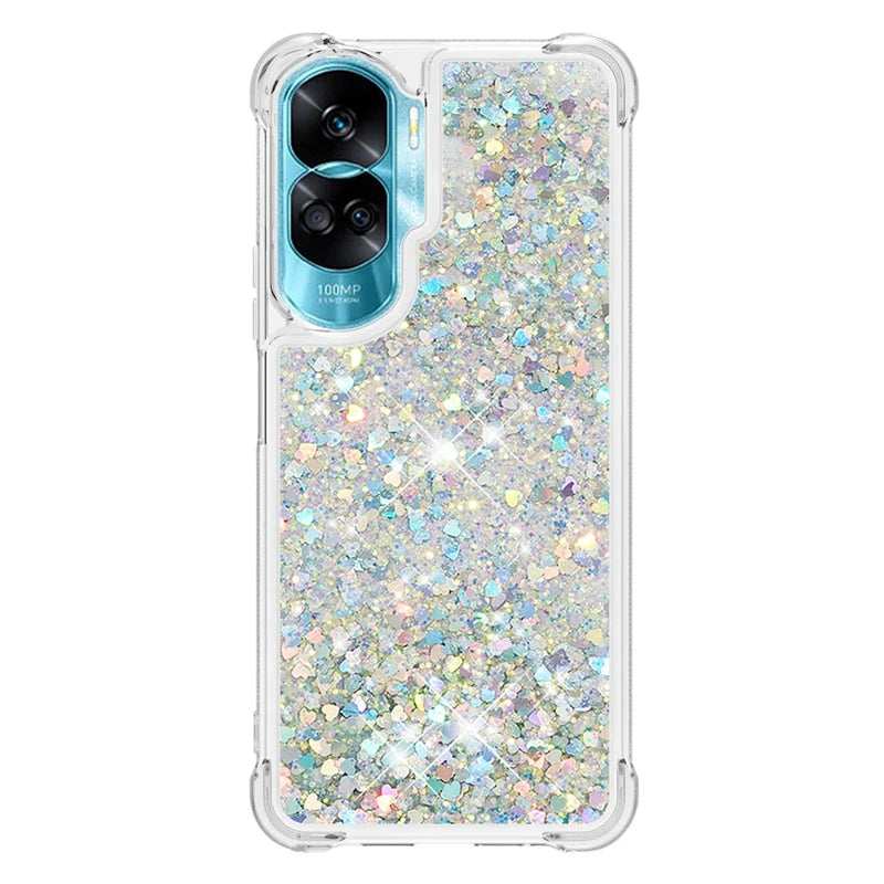 Honor 90 Lite Case on For Funda Honor 90 Lite CRT-NX1 Cover Glitter Dynamic Liquid Case For Huawei Honor90 Lite Phone Case Etui