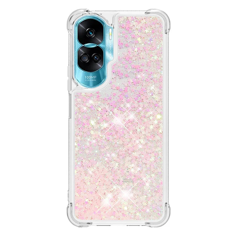 Honor 90 Lite Case on For Funda Honor 90 Lite CRT-NX1 Cover Glitter Dynamic Liquid Case For Huawei Honor90 Lite Phone Case Etui