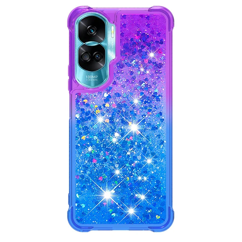 Honor 90 Lite Case on For Funda Honor 90 Lite CRT-NX1 Cover Glitter Dynamic Liquid Case For Huawei Honor90 Lite Phone Case Etui