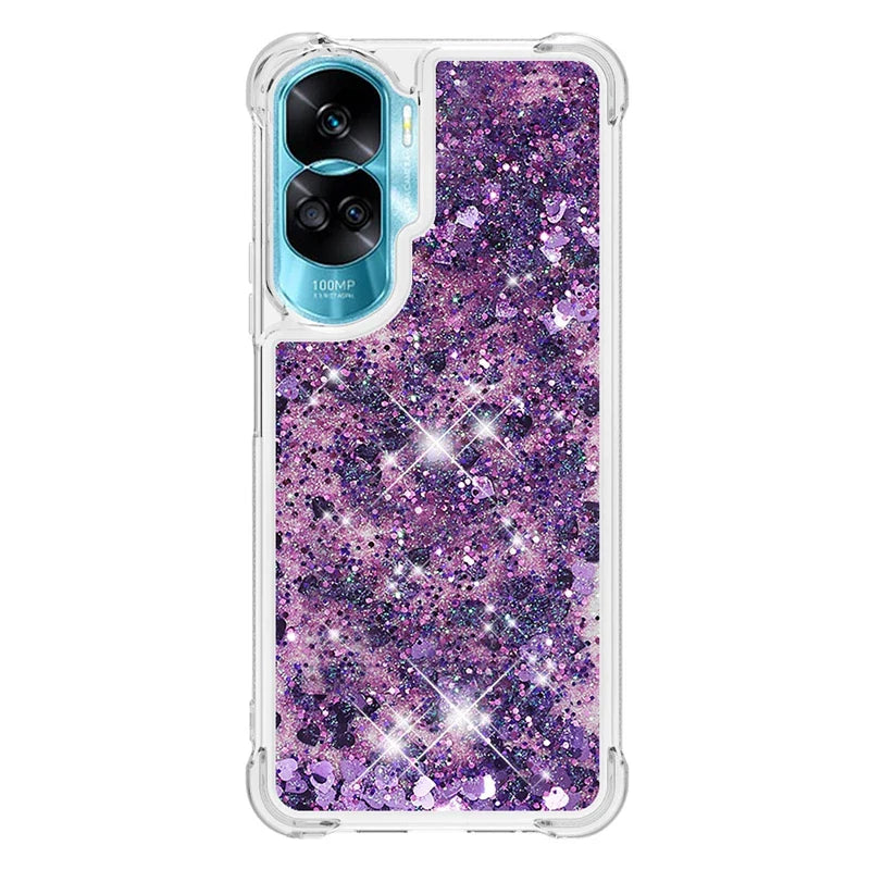 Honor 90 Lite Case on For Funda Honor 90 Lite CRT-NX1 Cover Glitter Dynamic Liquid Case For Huawei Honor90 Lite Phone Case Etui