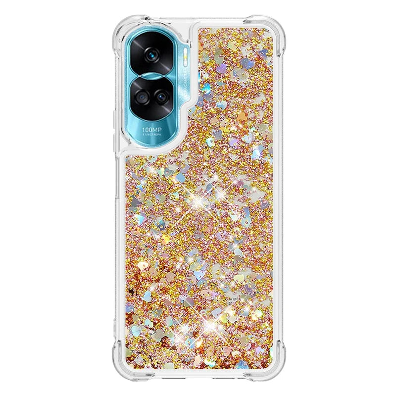 Honor 90 Lite Case on For Funda Honor 90 Lite CRT-NX1 Cover Glitter Dynamic Liquid Case For Huawei Honor90 Lite Phone Case Etui